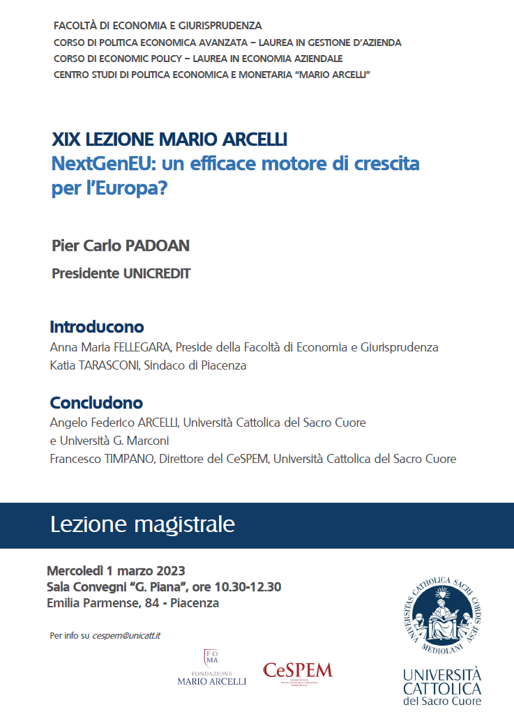 XIX Lezione Mario Arcelli 2023 - Mercoledì 1 marzo 2023
